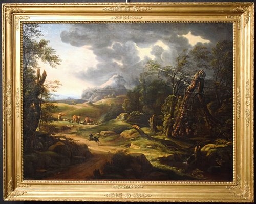 "Paysage avec berger et troupeaux"